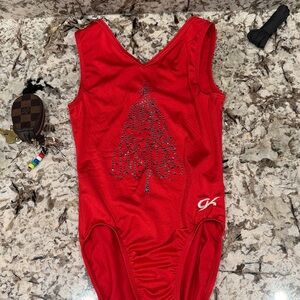 GK Red Leotard with Black Embellishment